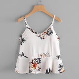 2017 Summer Chiffon Floral printing Blouse Women Casual Sleeveless