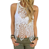 JECKSION Tank Top Crochet Women Tops Elegant Fittness Flower Embroidery Lace Vest Fashion Summer Sleeveless Shirt Clothing #YNQ