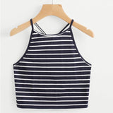 Fashion Striped Camis 2017 Summer Women Fashion Sexy Short Cropped