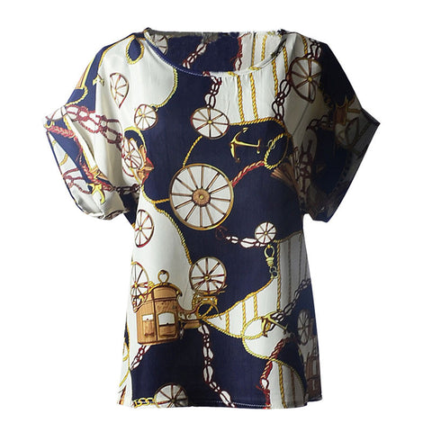 JECKSION Cropped Women Tops 2016 Regular Geometric Fashion Cotton New Women Wheel Chain Sleeve Chiffon Top T-shirt #LYW