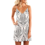 Off Shoulder Summer Dress Women Sleeveless Printed