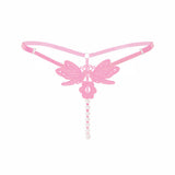 Sexy Lady Embroidery G-string V-string Panties Adjustable Size