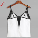 Women Sexy Lace Cami 2017 Summer Sleeveless Lace Patchwork Crop Top