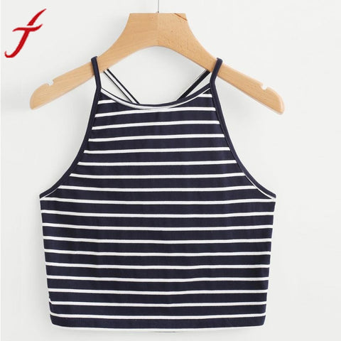 Fashion Striped Camis 2017 Summer Women Fashion Sexy Short Cropped