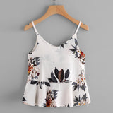 2017 Summer Chiffon Floral printing Blouse Women Casual Sleeveless