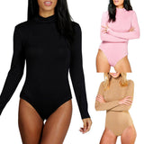 Women Long Sleeve Solid Clubwear Playsuit Bodycon Party Jumpsuit