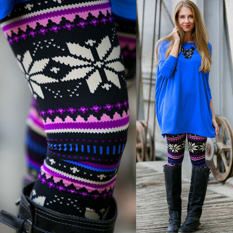 Casual Women Lady Skinny Print Stretchy Jegging Pants Slim Leggings