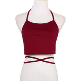 Women Sleeveless Backless Vest Halter Tank Tops Blouse T-Shirt