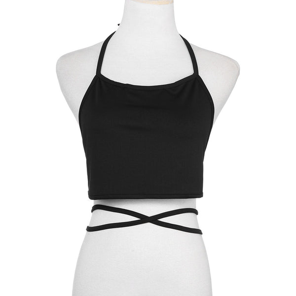 Women Sleeveless Backless Vest Halter Tank Tops Blouse T-Shirt